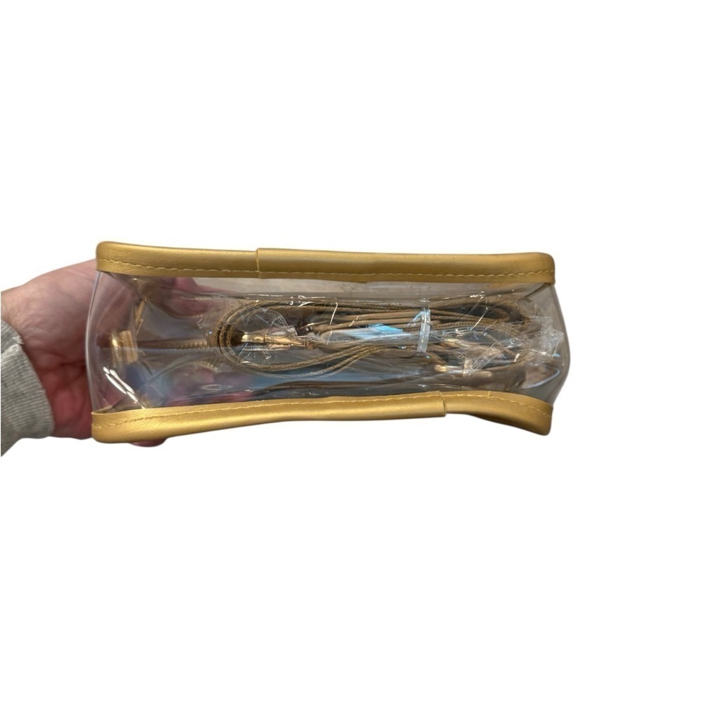 Clear Gold Trimmed Small Crossbody Bag - Picture 4 of 5